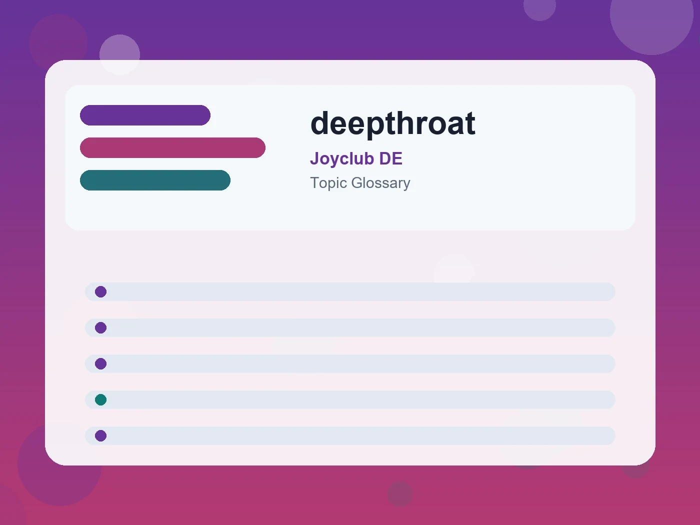 Joyclub DE deepthroat guide visual