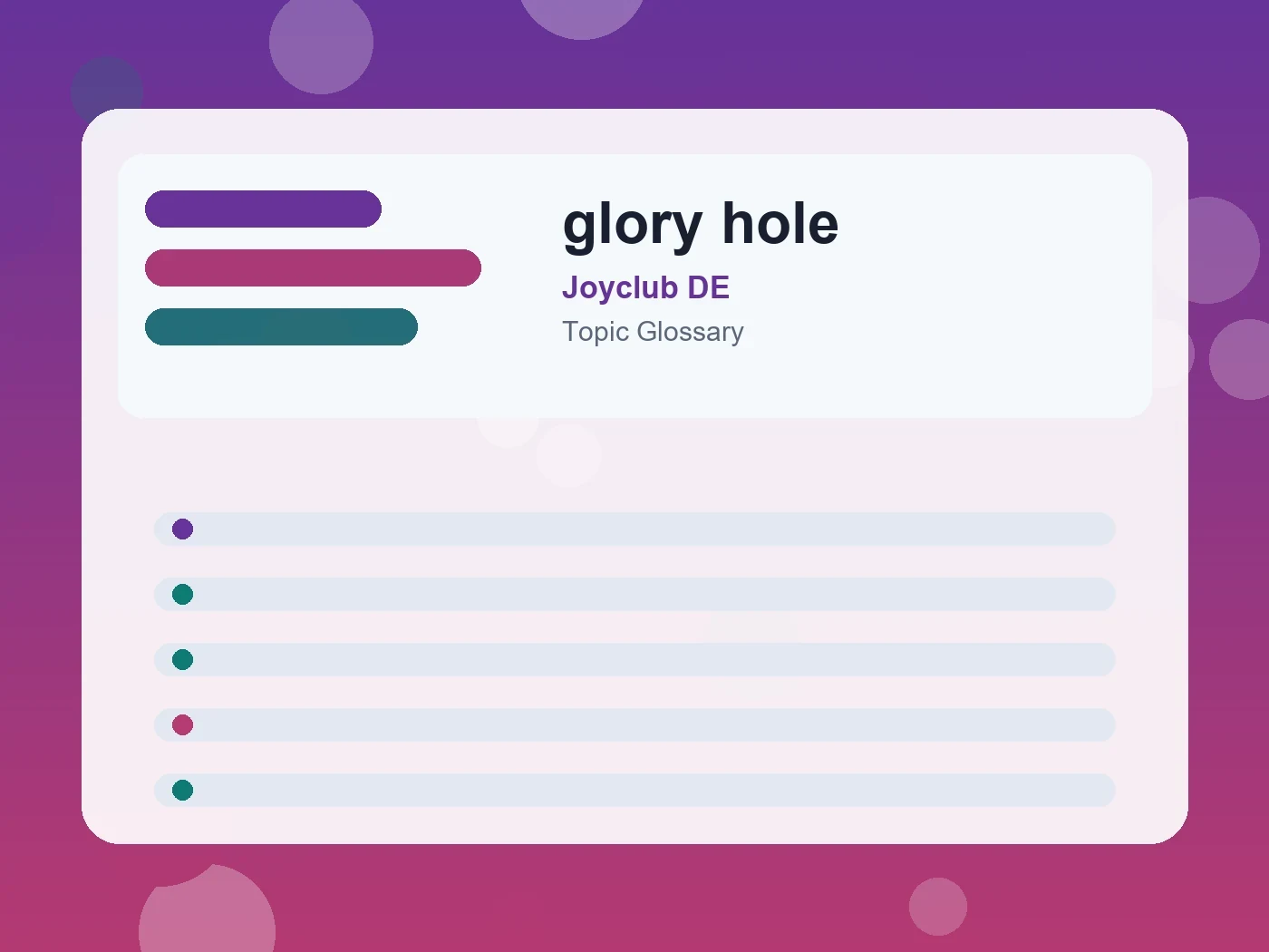 Joyclub DE glory hole guide visual