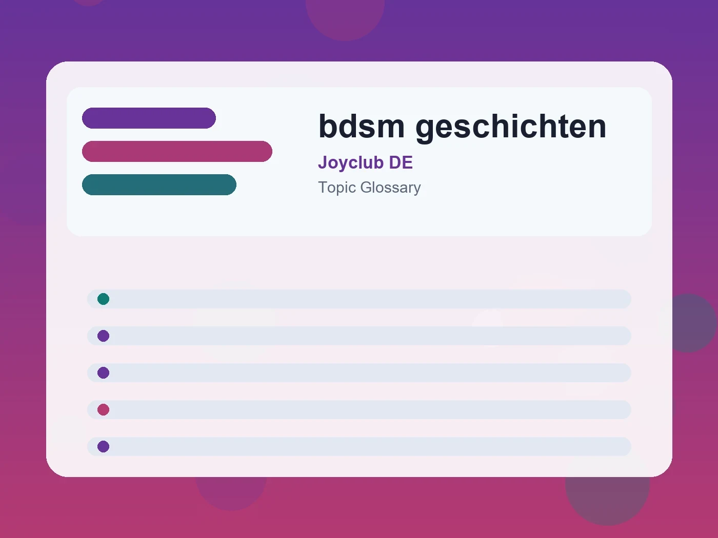 Joyclub DE bdsm geschichten guide visual