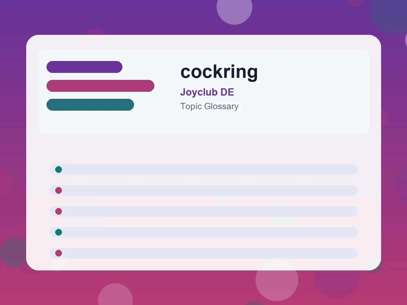 Joyclub DE cockring guide visual