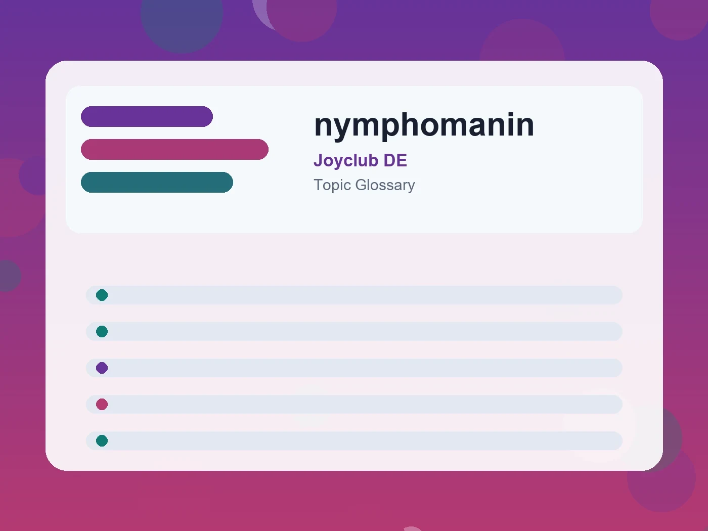 Joyclub DE nymphomanin guide visual
