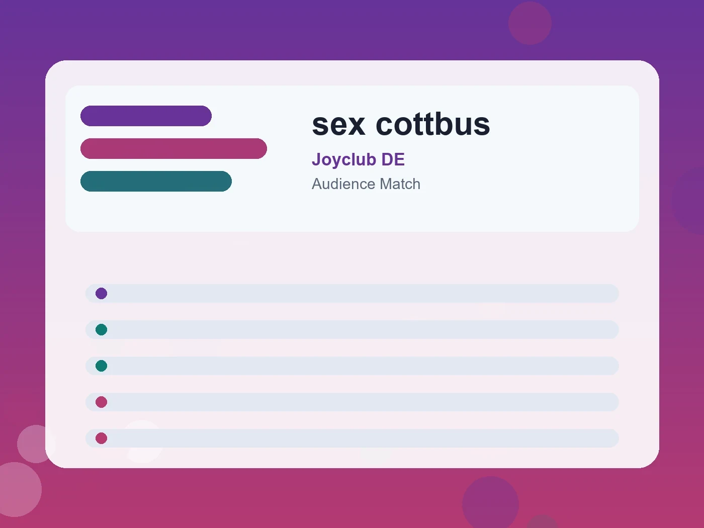 Joyclub DE sex cottbus guide visual
