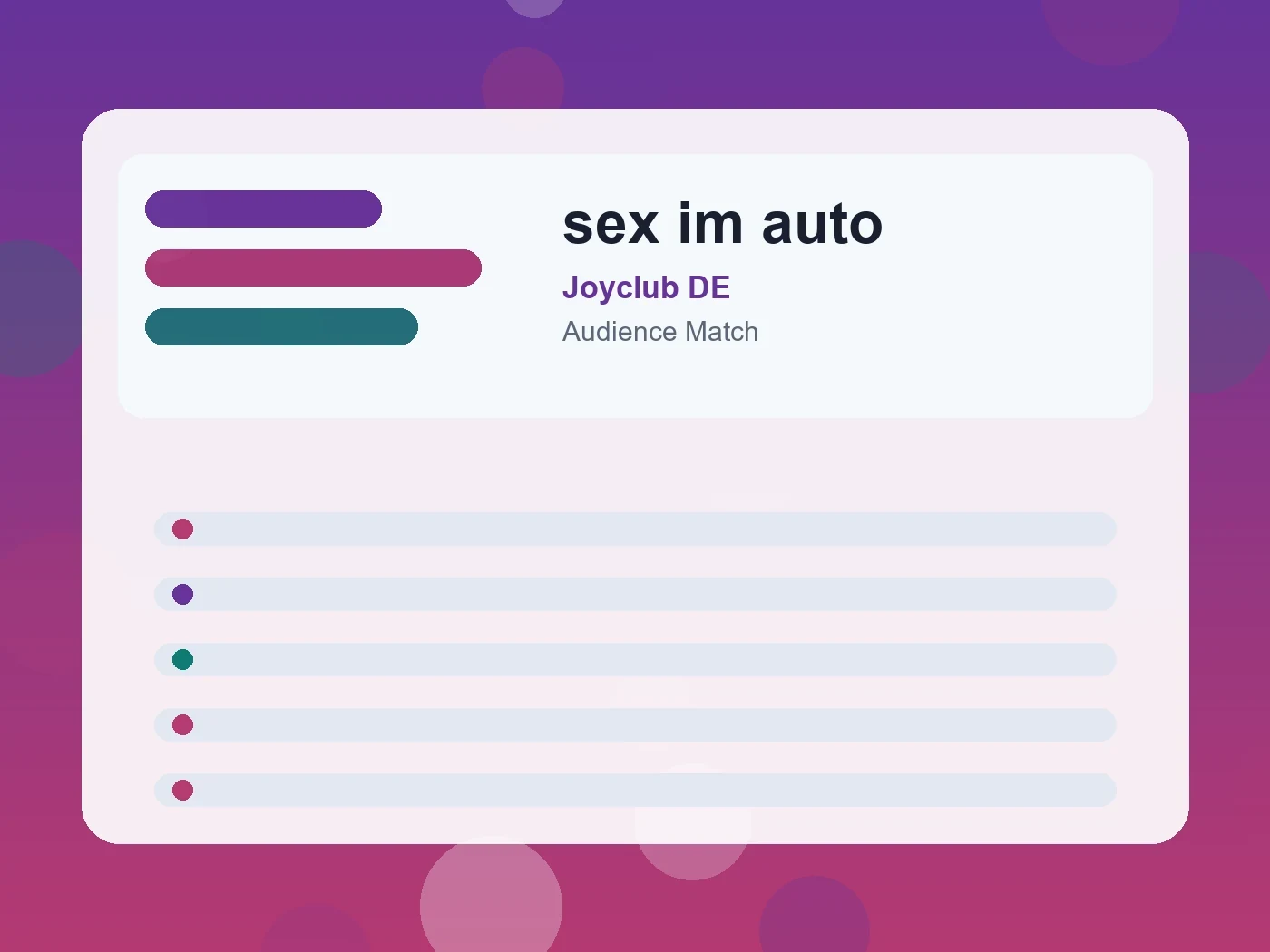 Joyclub DE sex im auto guide visual
