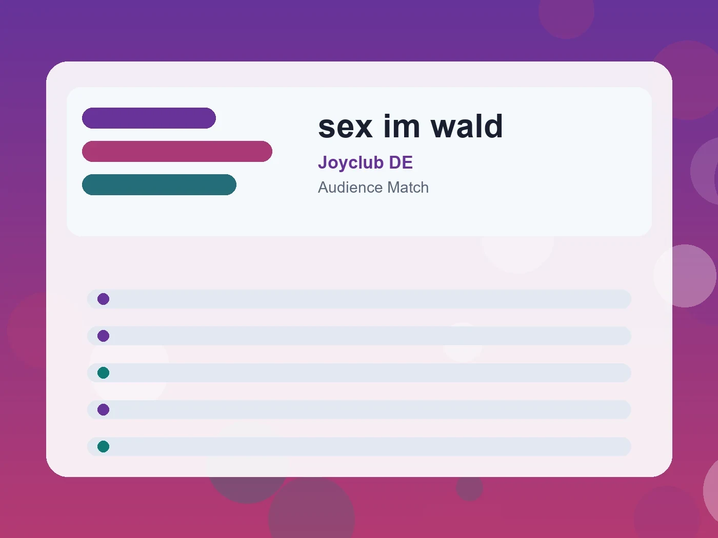 Joyclub DE sex im wald guide visual