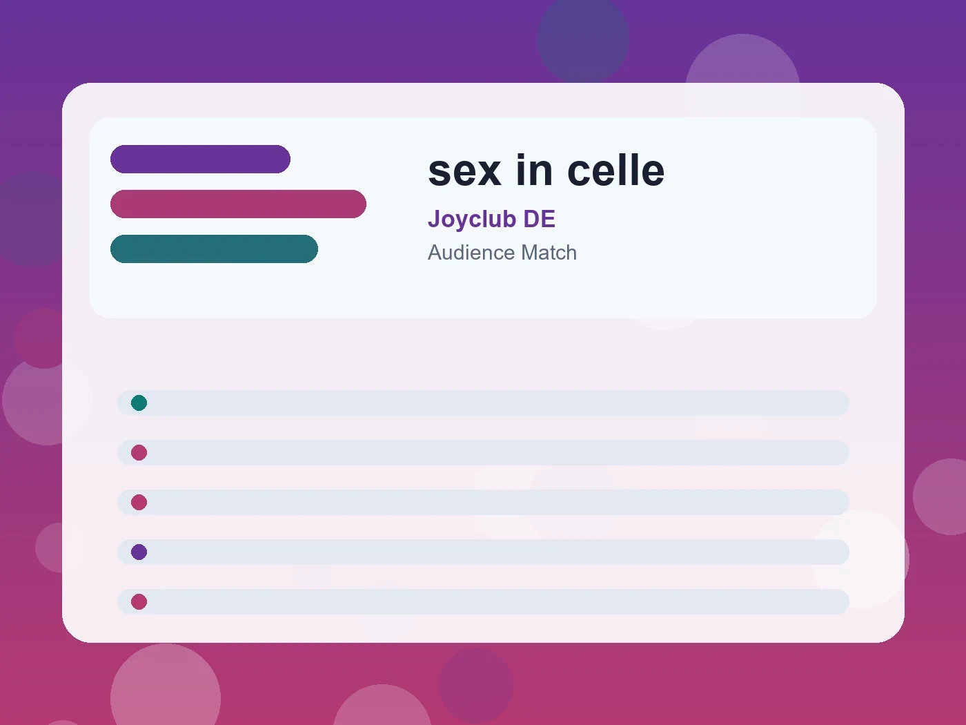 Joyclub DE sex in celle guide visual