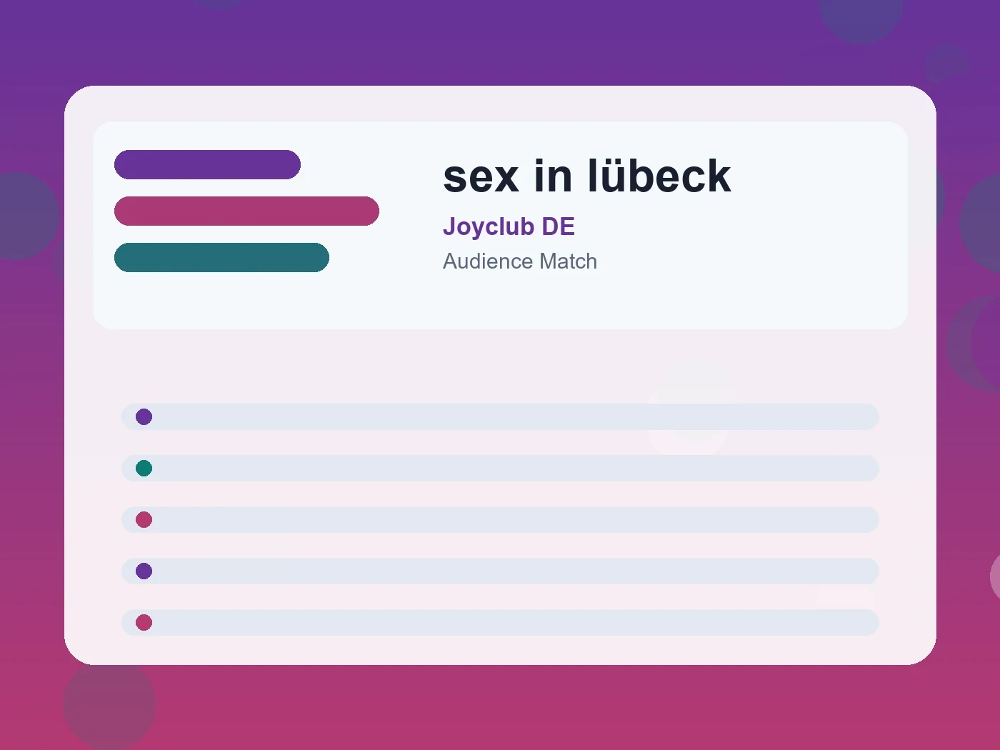 Joyclub DE sex in lübeck guide visual