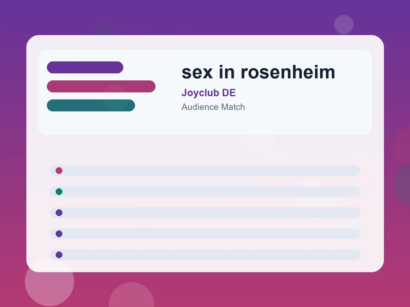 Joyclub DE sex in rosenheim guide visual
