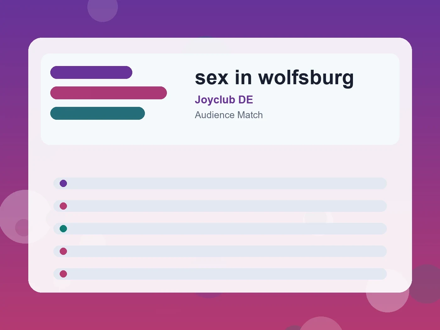 Joyclub DE sex in wolfsburg guide visual