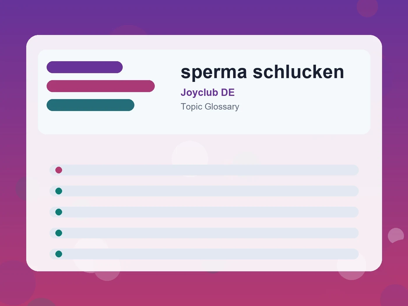 Joyclub DE sperma schlucken guide visual