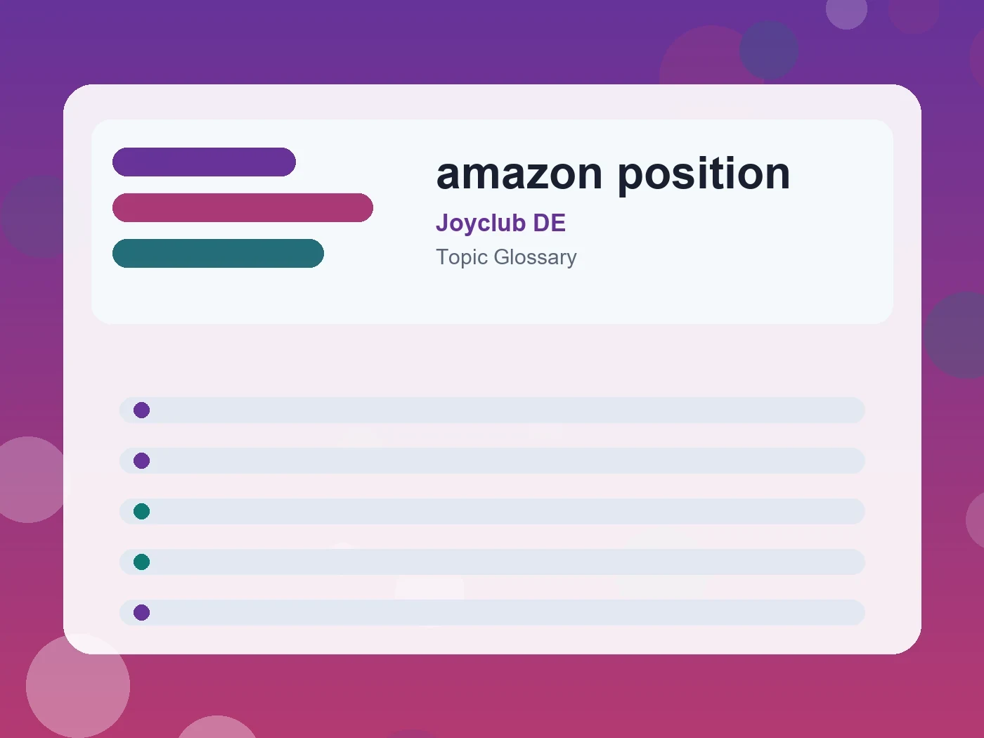 Joyclub DE amazon position guide visual