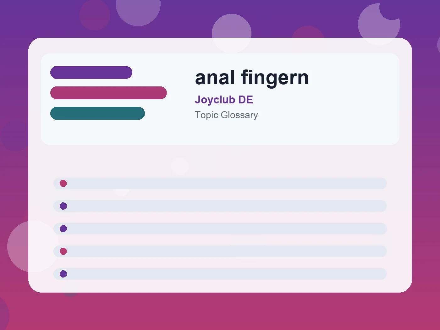 Joyclub DE anal fingern guide visual