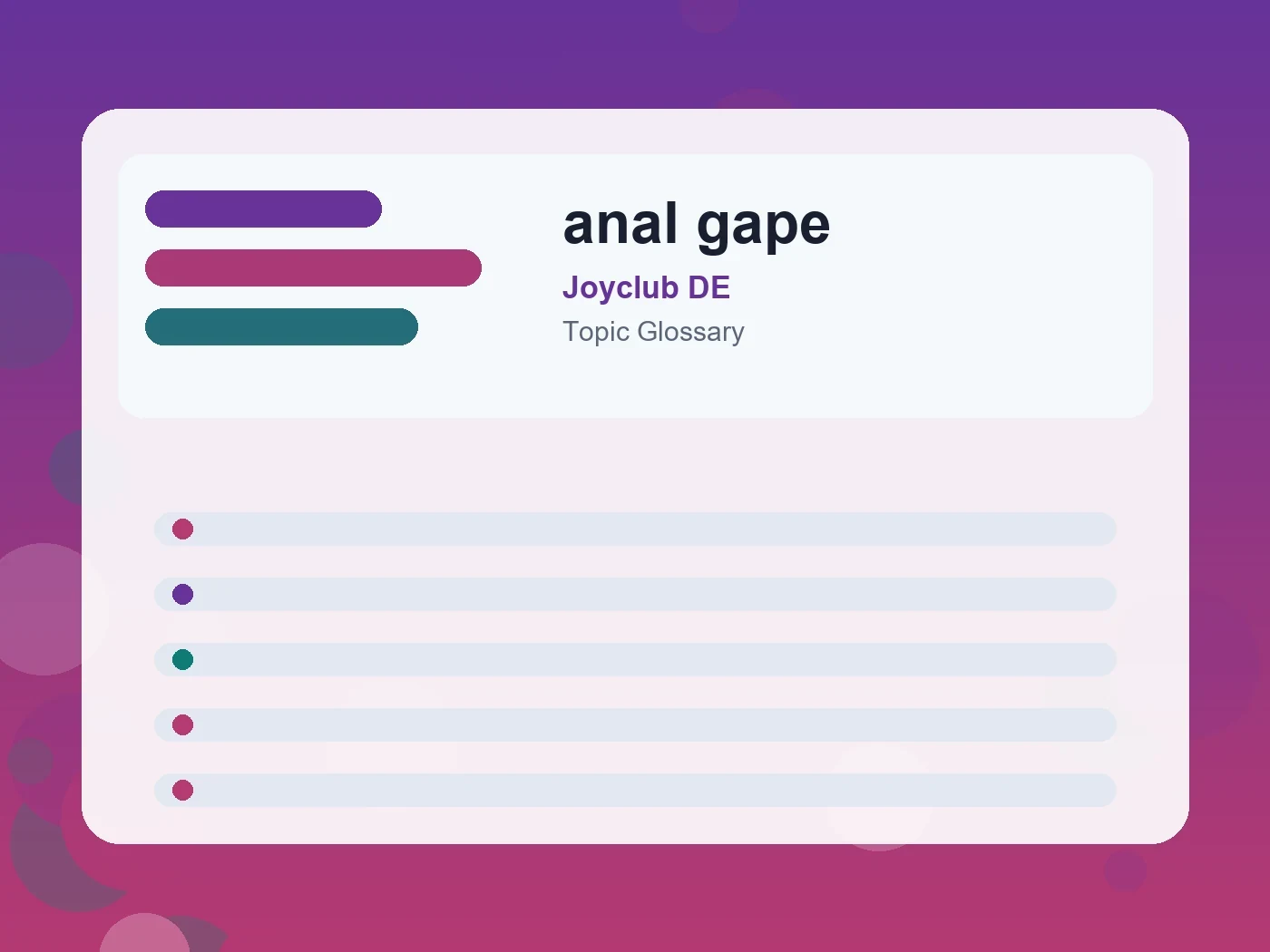 Joyclub DE anal gape guide visual