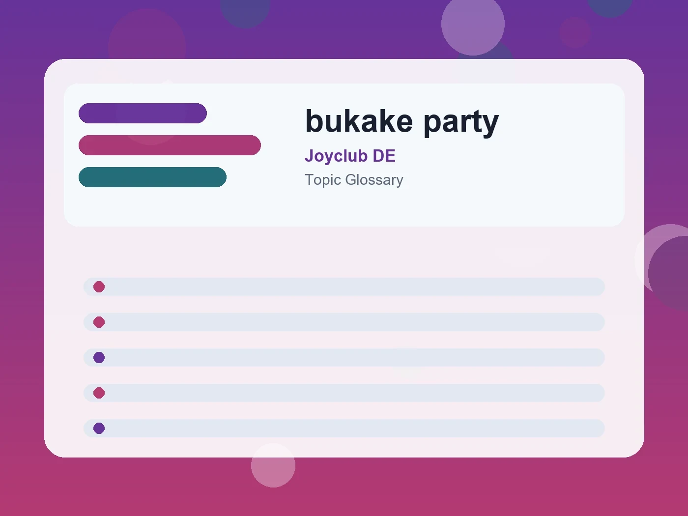 Joyclub DE bukake party guide visual