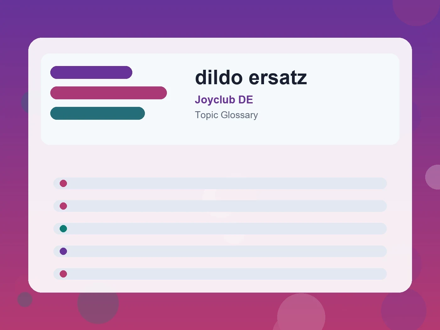 Joyclub DE dildo ersatz guide visual