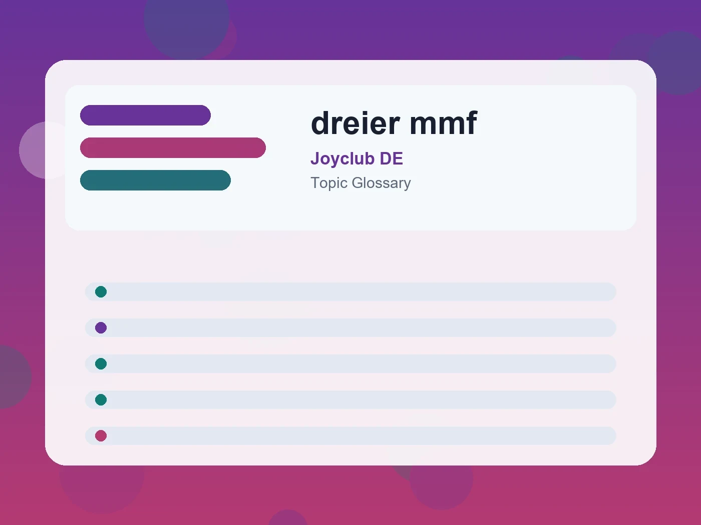 Joyclub DE dreier mmf guide visual