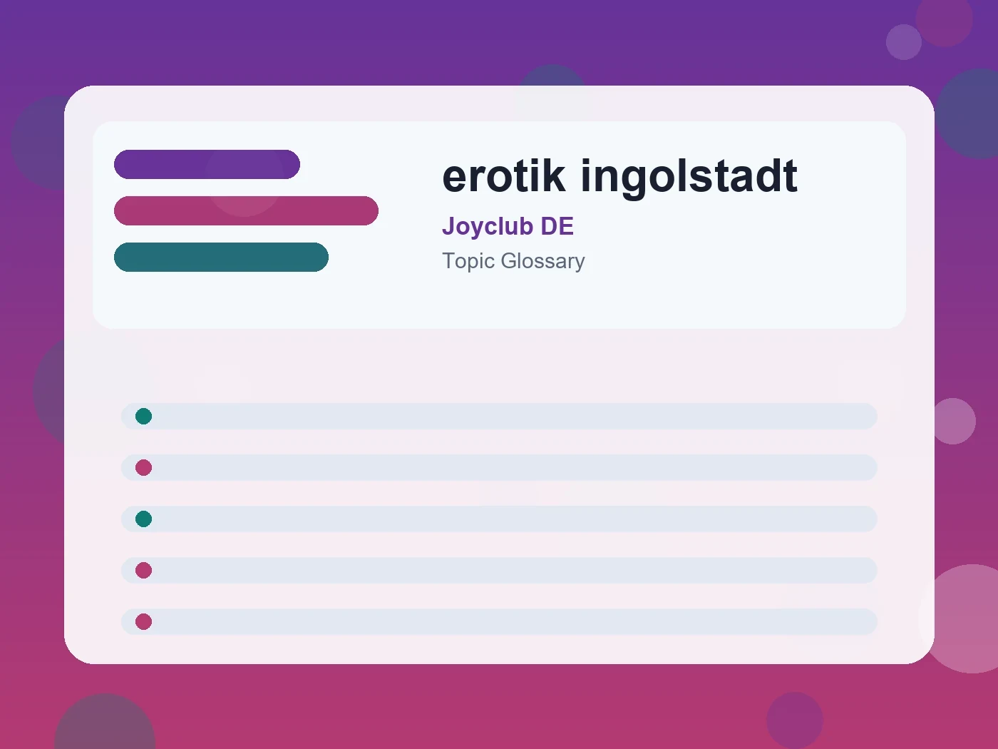 Joyclub DE erotik ingolstadt guide visual