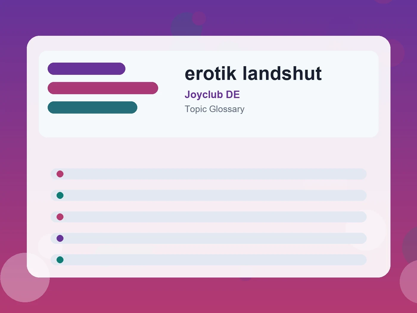Joyclub DE erotik landshut guide visual