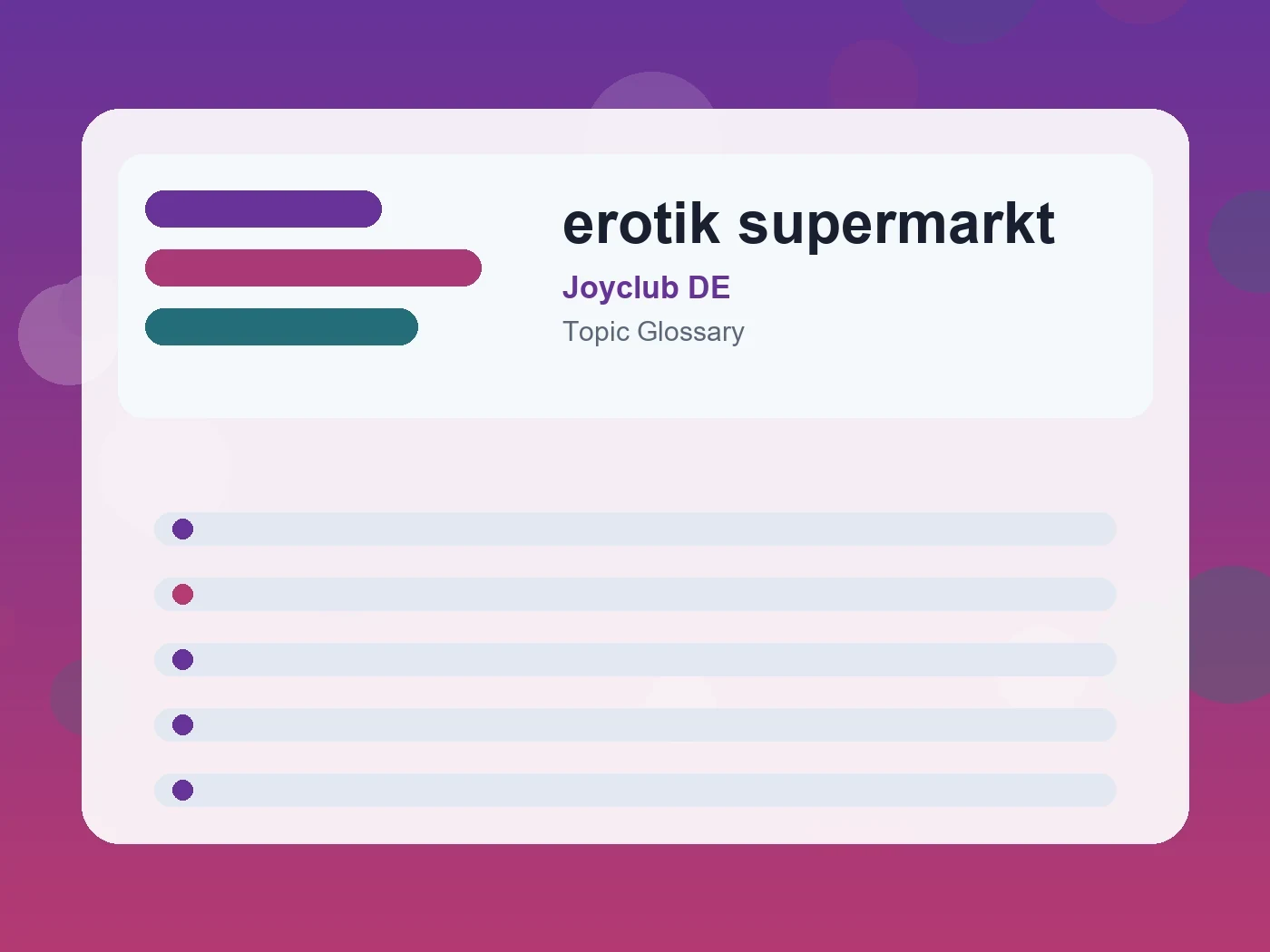 Joyclub DE erotik supermarkt guide visual