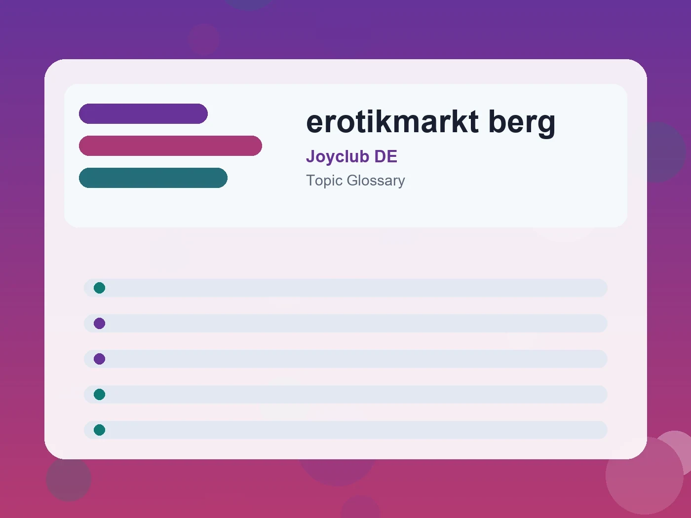Joyclub DE erotikmarkt berg guide visual