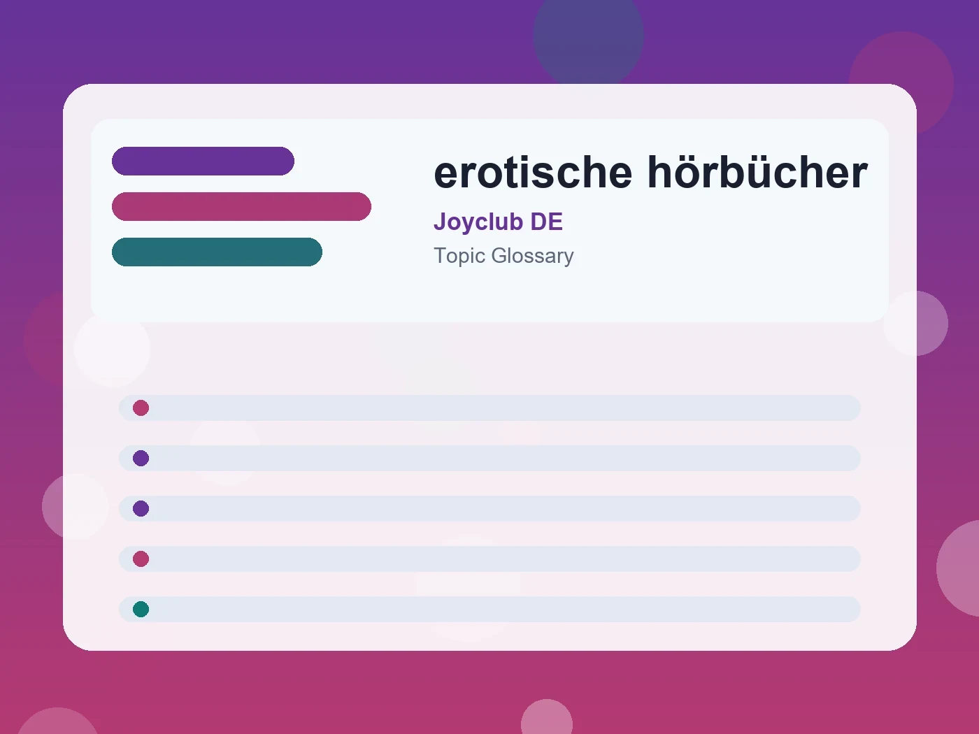 Joyclub DE erotische hörbücher guide visual