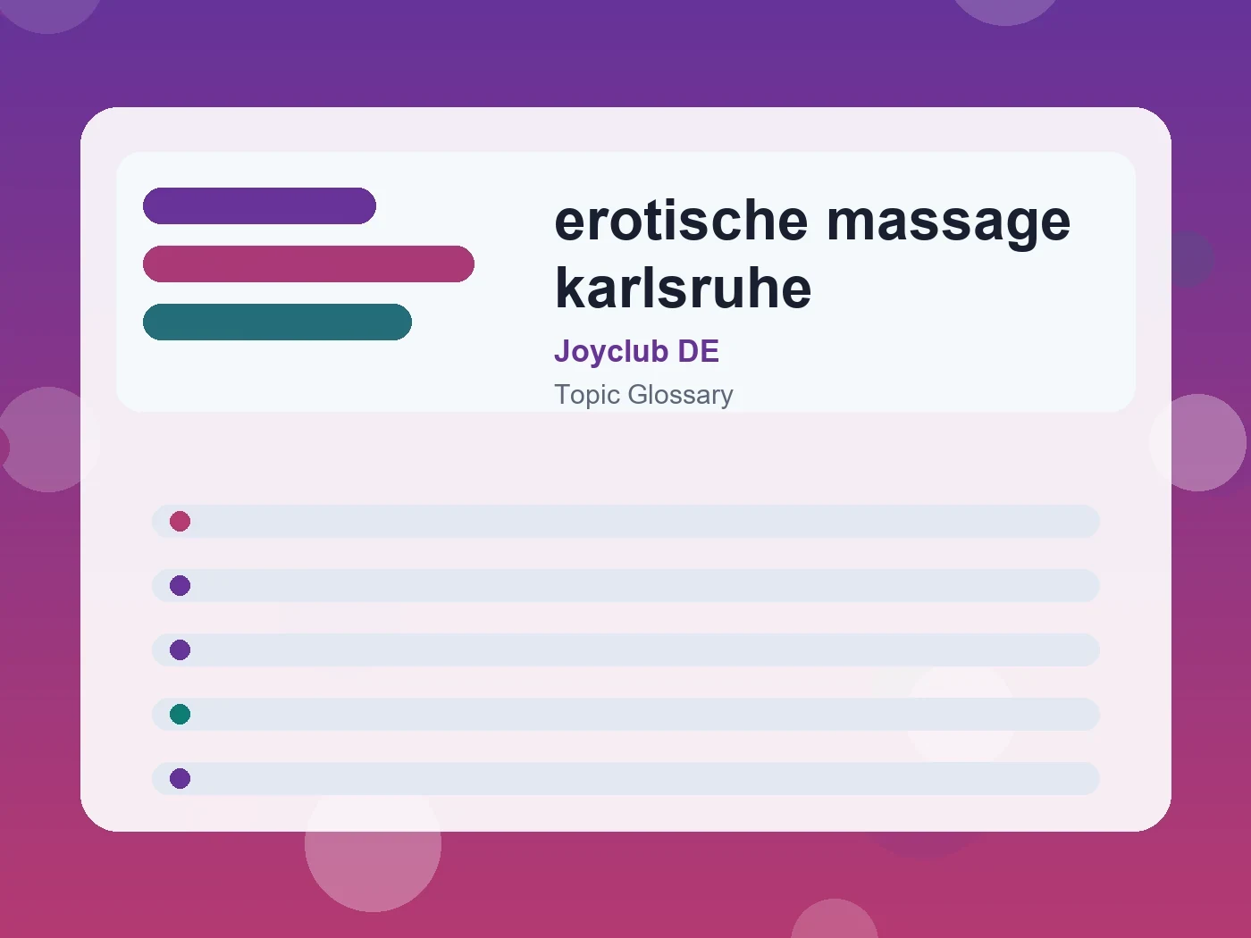 Joyclub DE erotische massage karlsruhe guide visual