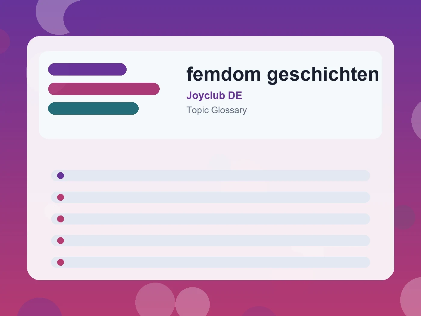 Joyclub DE femdom geschichten guide visual