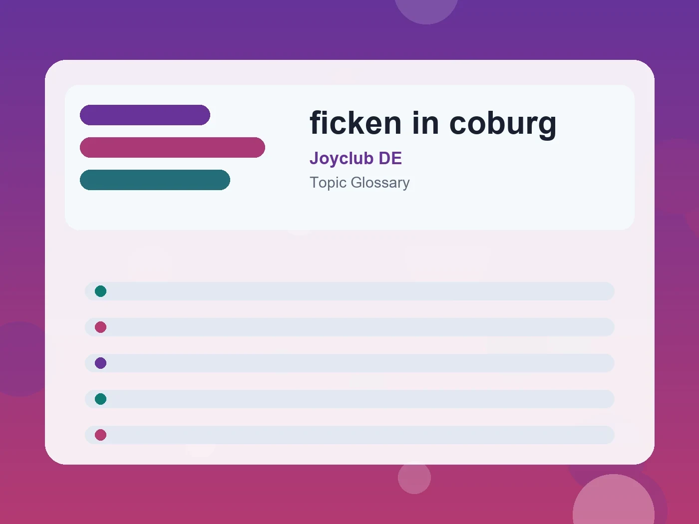 Joyclub DE ficken in coburg guide visual