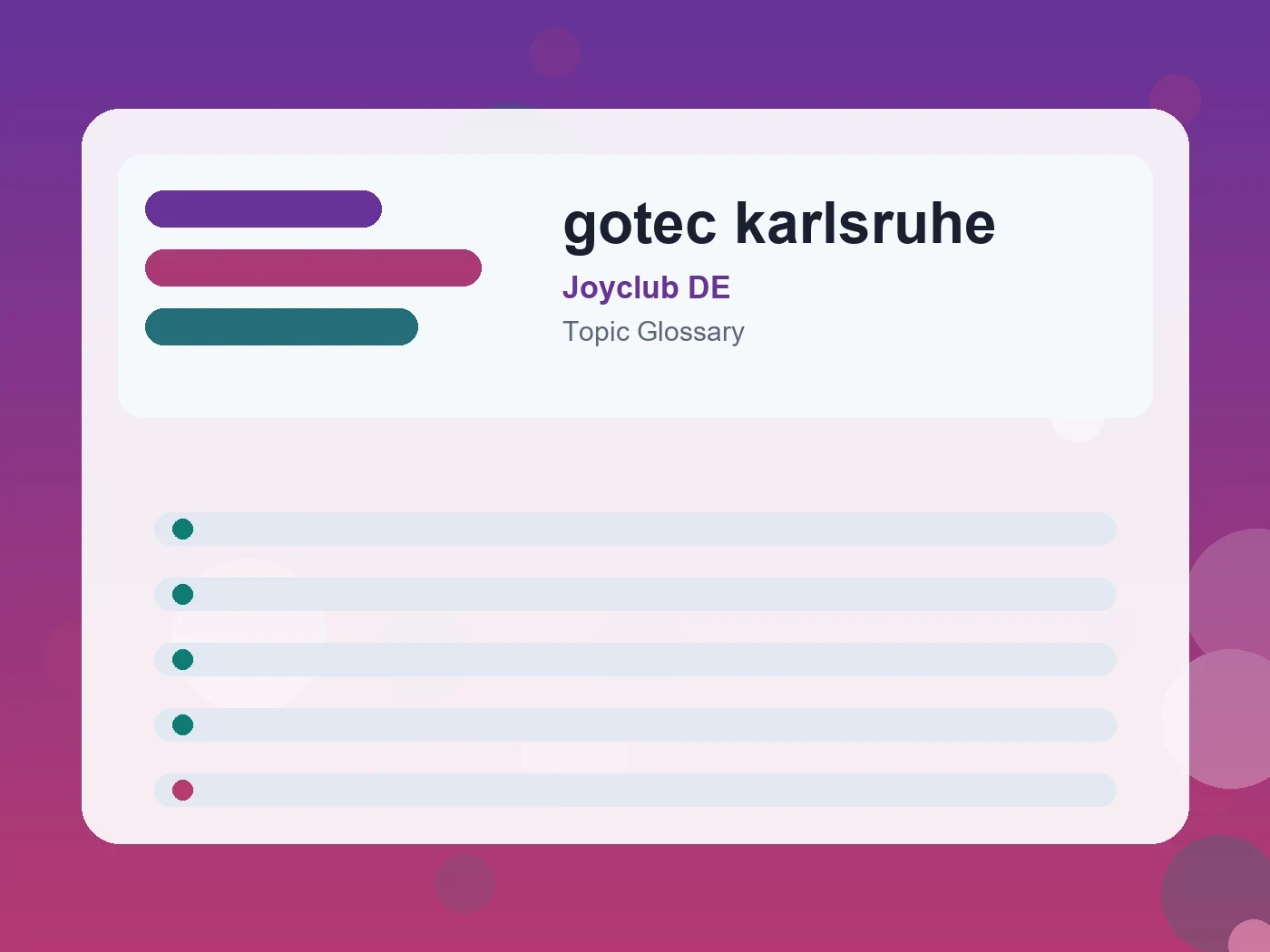 Joyclub DE gotec karlsruhe guide visual
