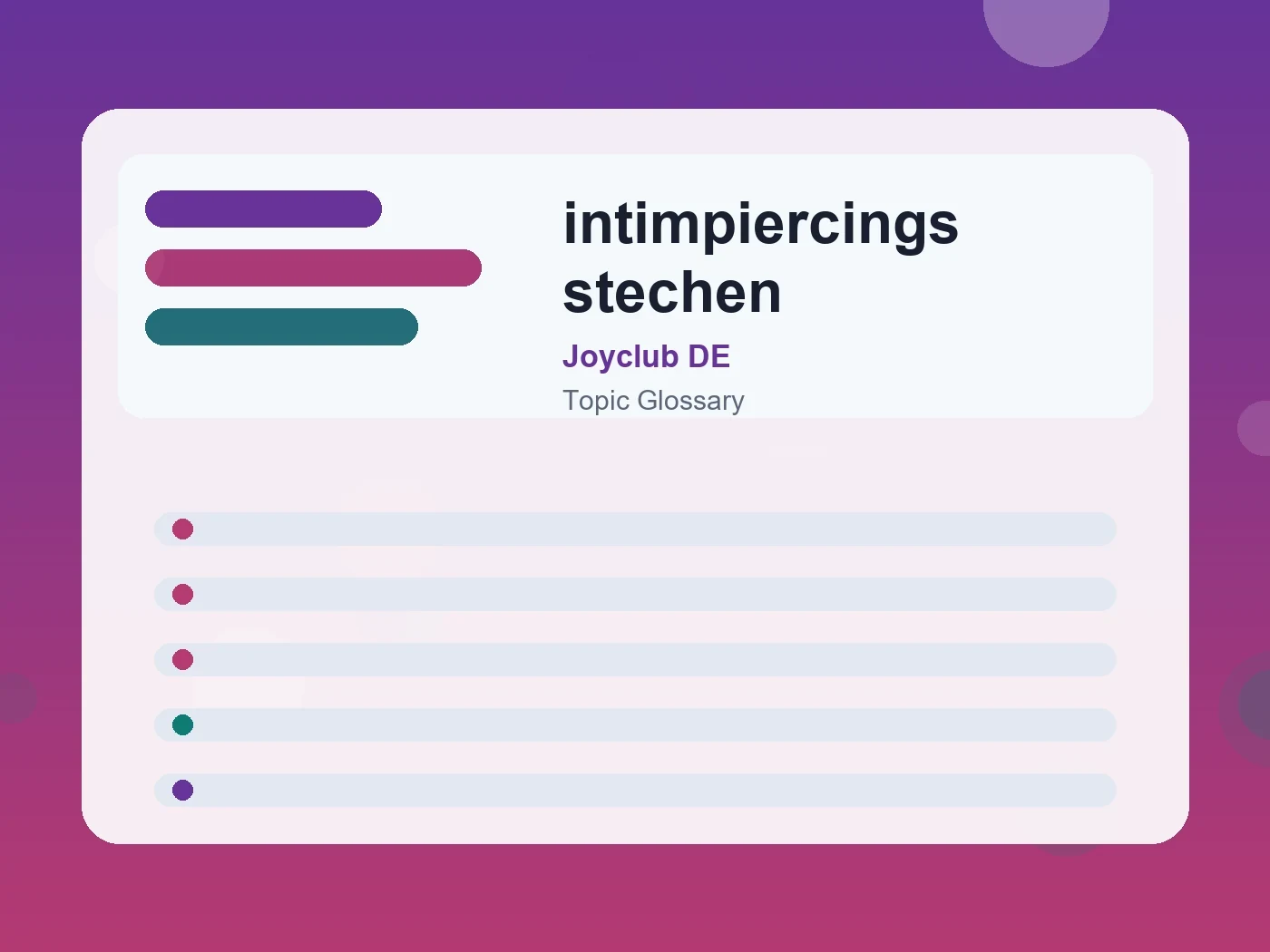 Joyclub DE intimpiercings stechen guide visual
