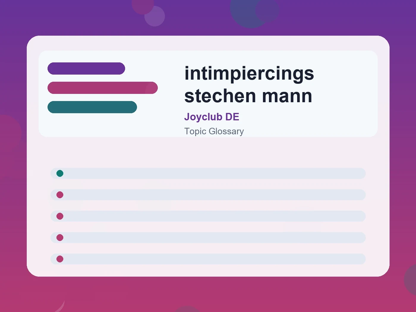Joyclub DE intimpiercings stechen mann guide visual