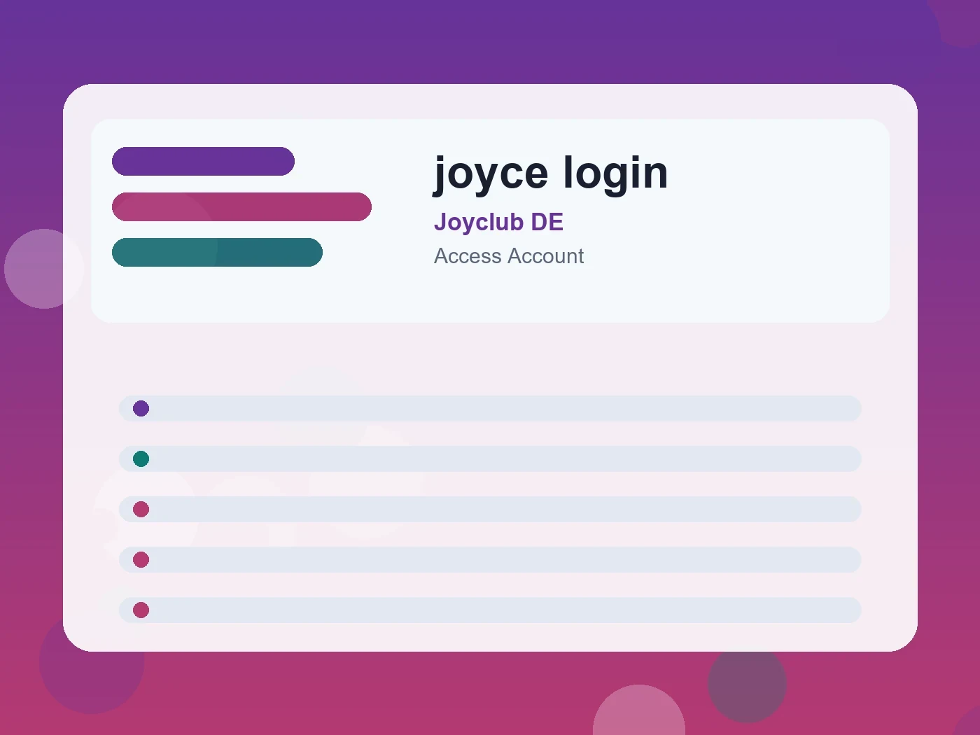 Joyclub DE joyce login guide visual