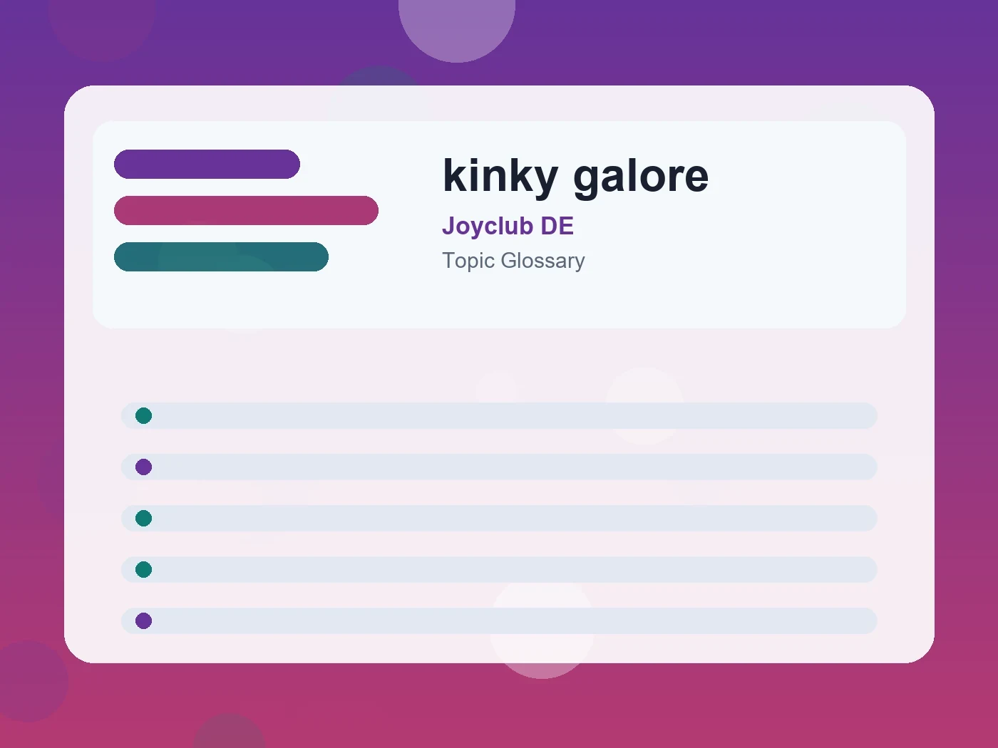 Joyclub DE kinky galore guide visual