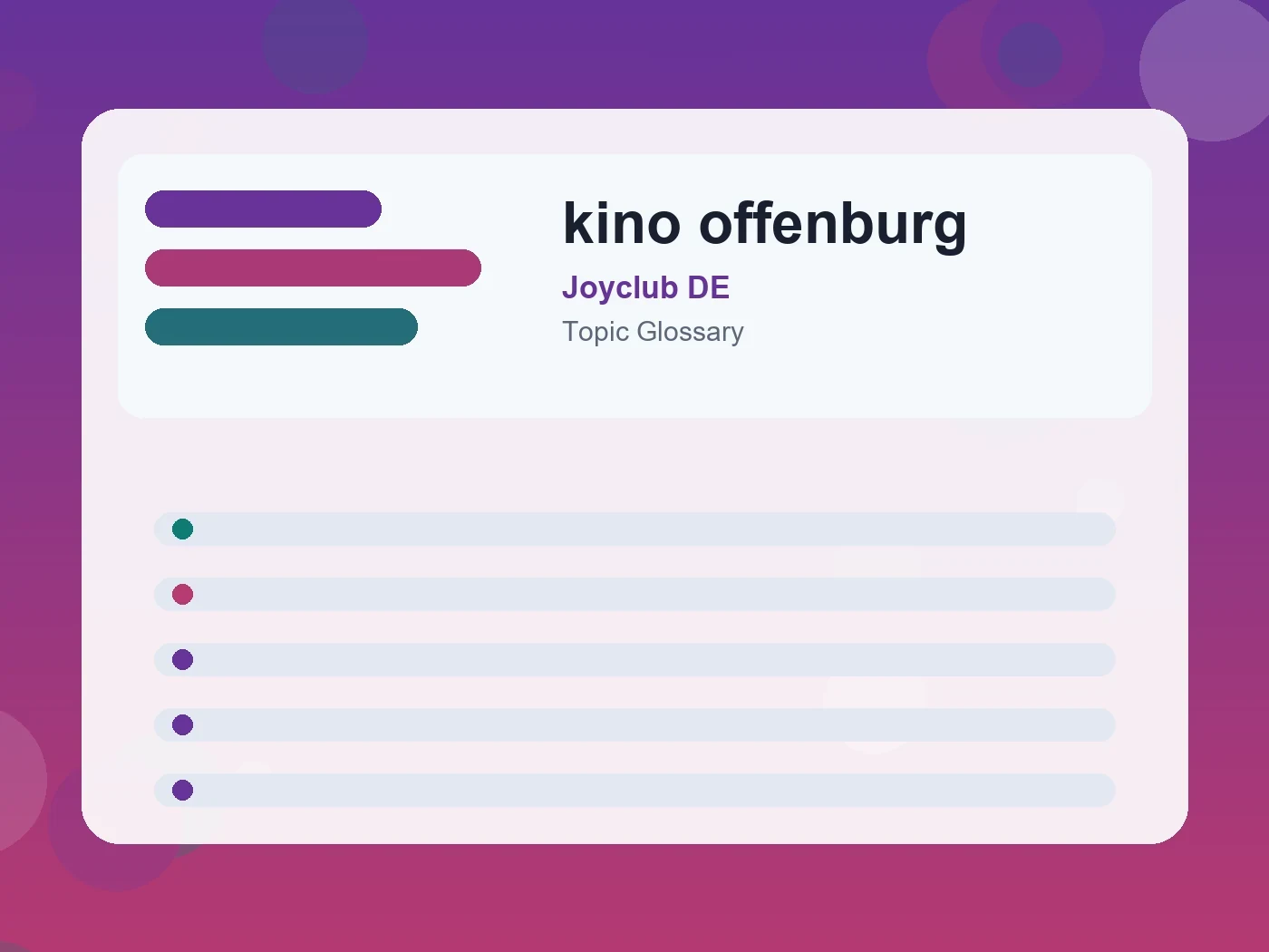 Joyclub DE kino offenburg guide visual