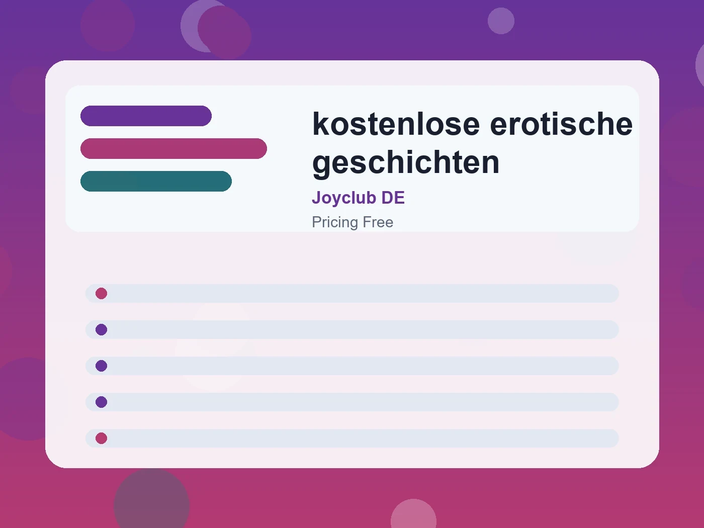 Joyclub DE kostenlose erotische geschichten guide visual
