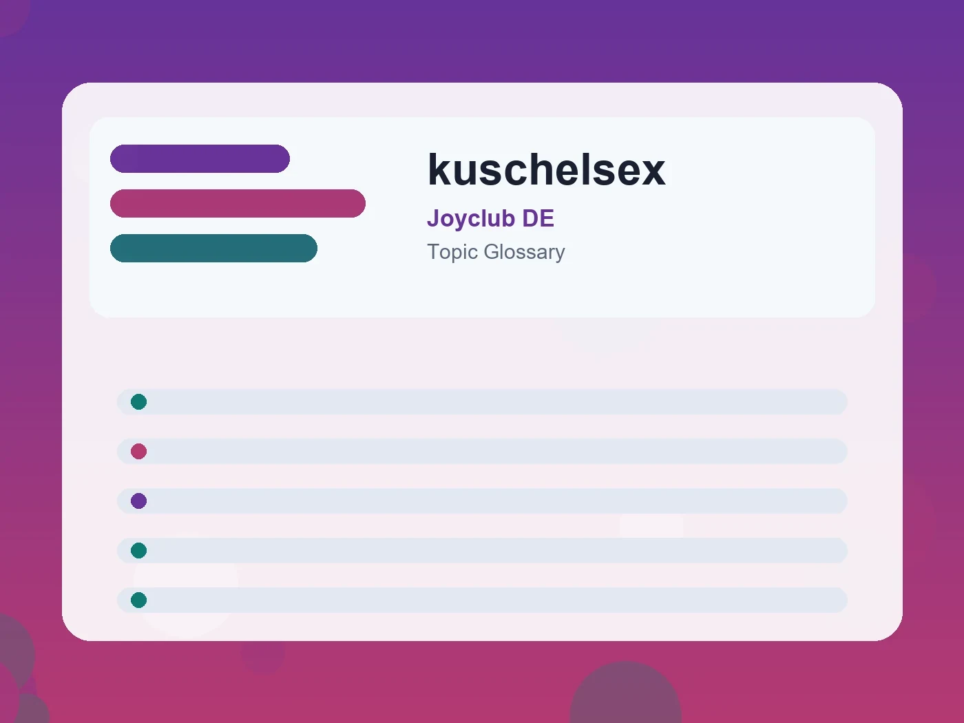 Joyclub DE kuschelsex guide visual