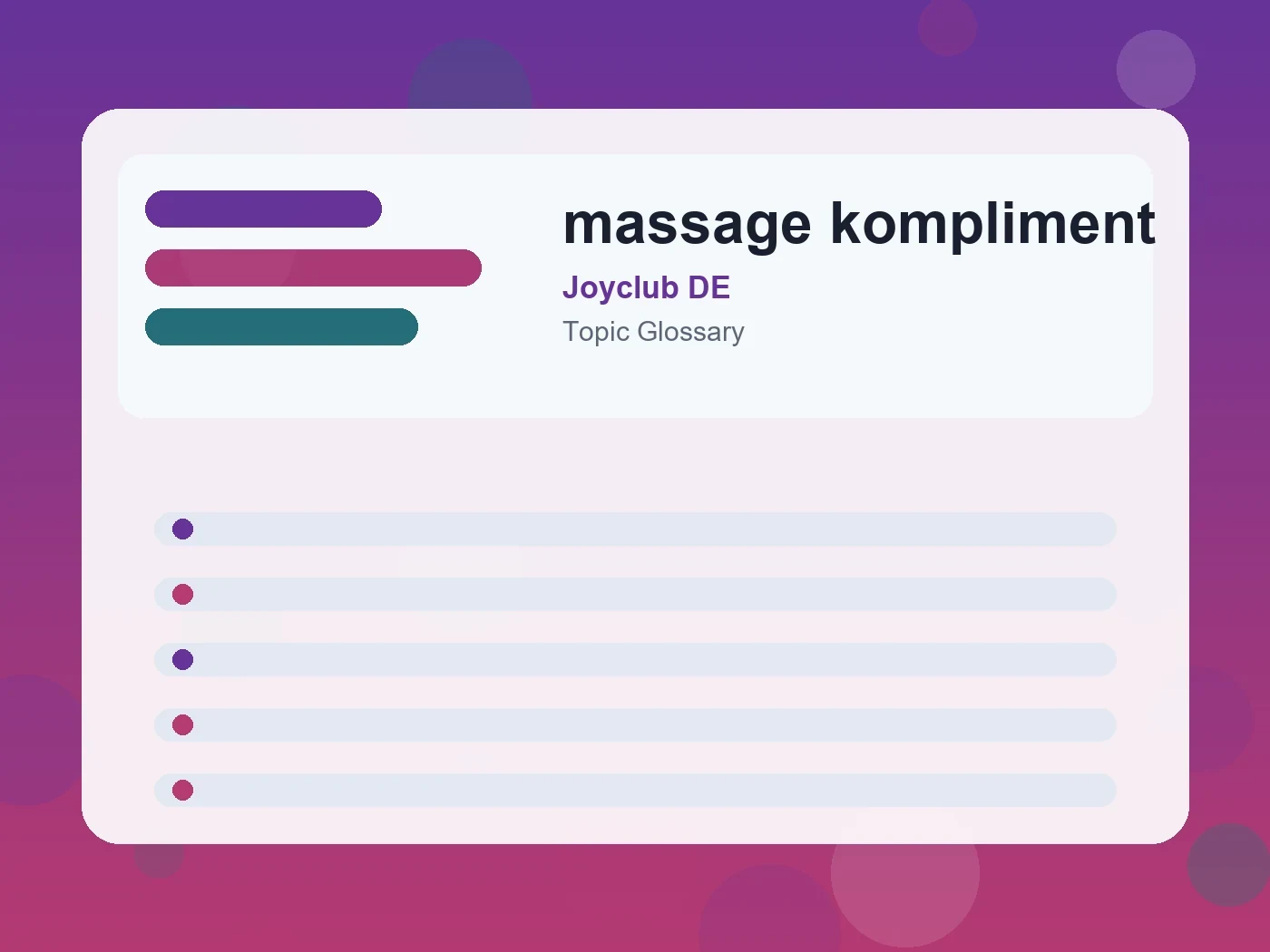 Joyclub DE massage kompliment guide visual