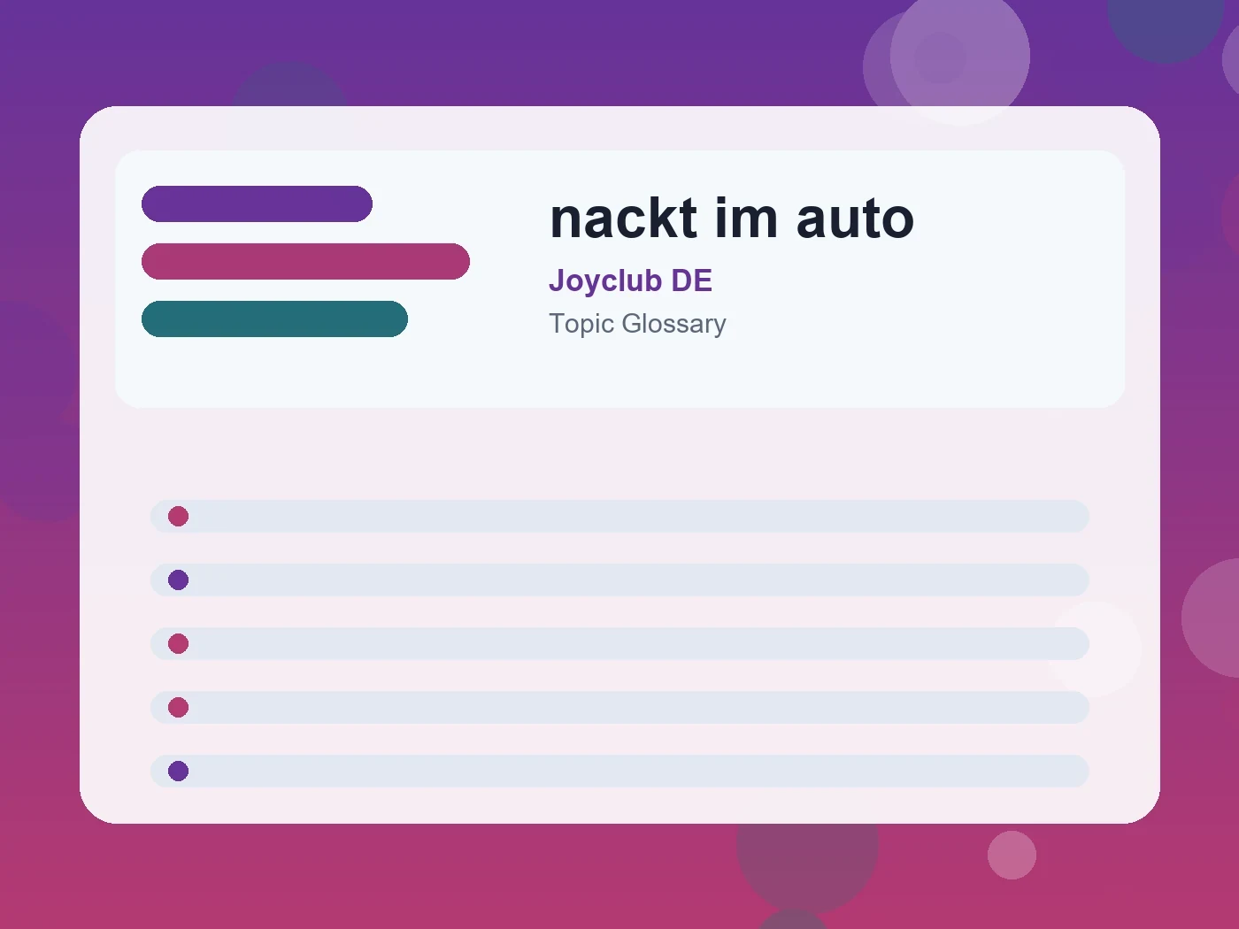 Joyclub DE nackt im auto guide visual