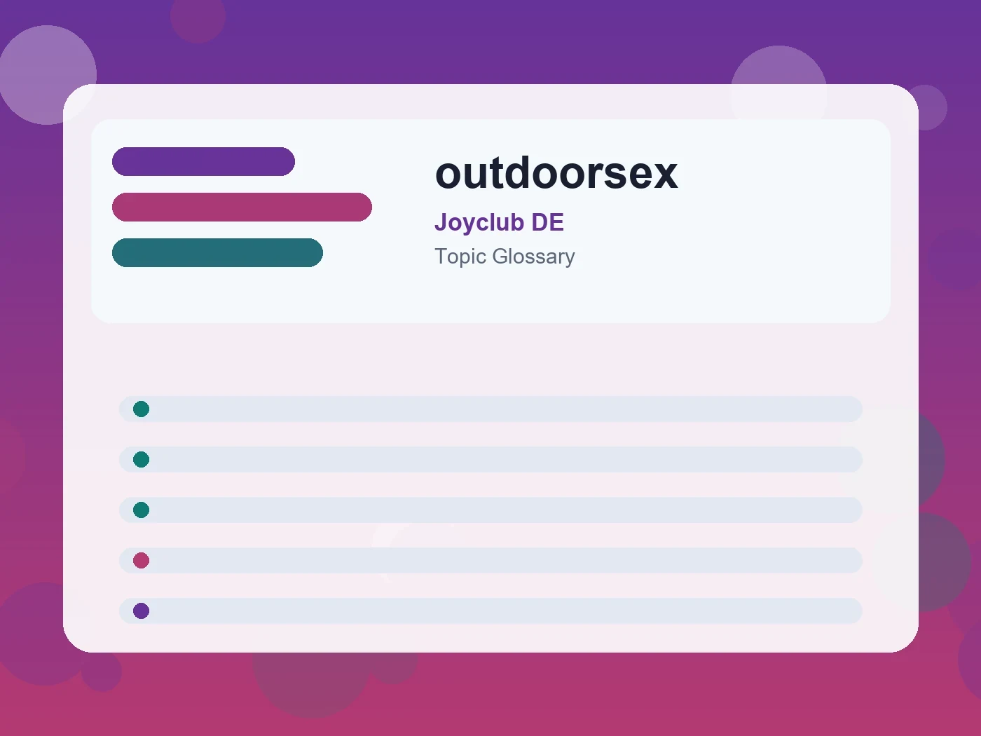 Joyclub DE outdoorsex guide visual
