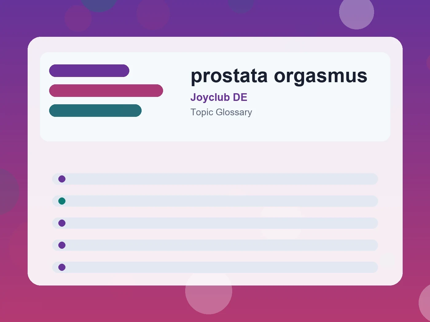 Joyclub DE prostata orgasmus guide visual