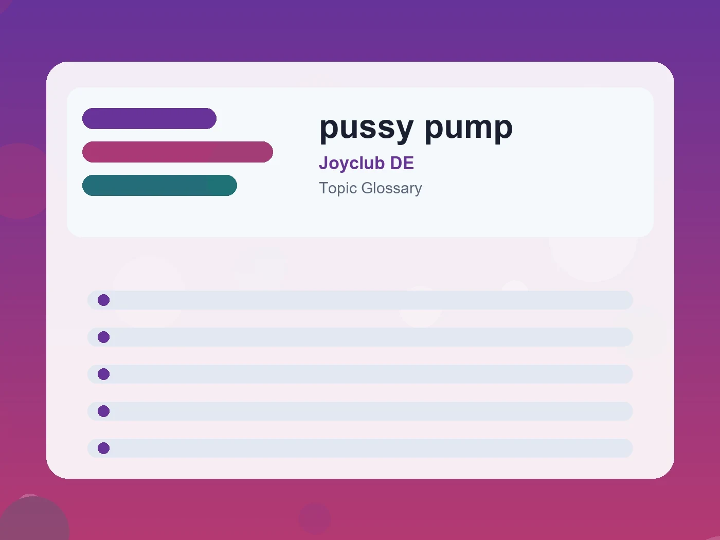 Joyclub DE pussy pump guide visual