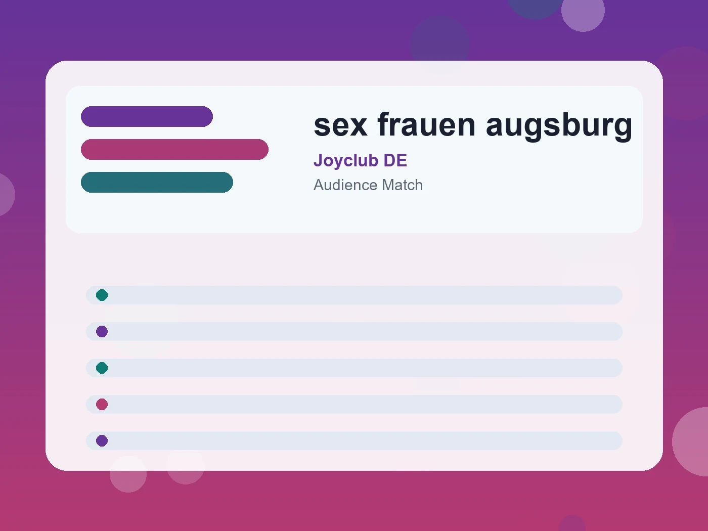 Joyclub DE sex frauen augsburg guide visual