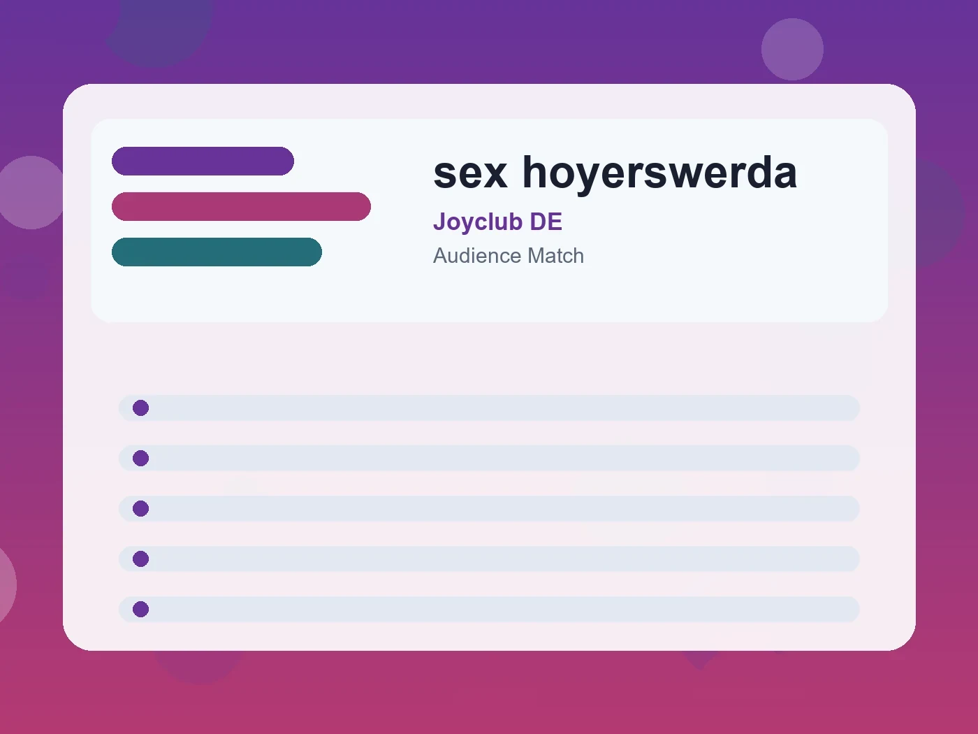 Joyclub DE sex hoyerswerda guide visual