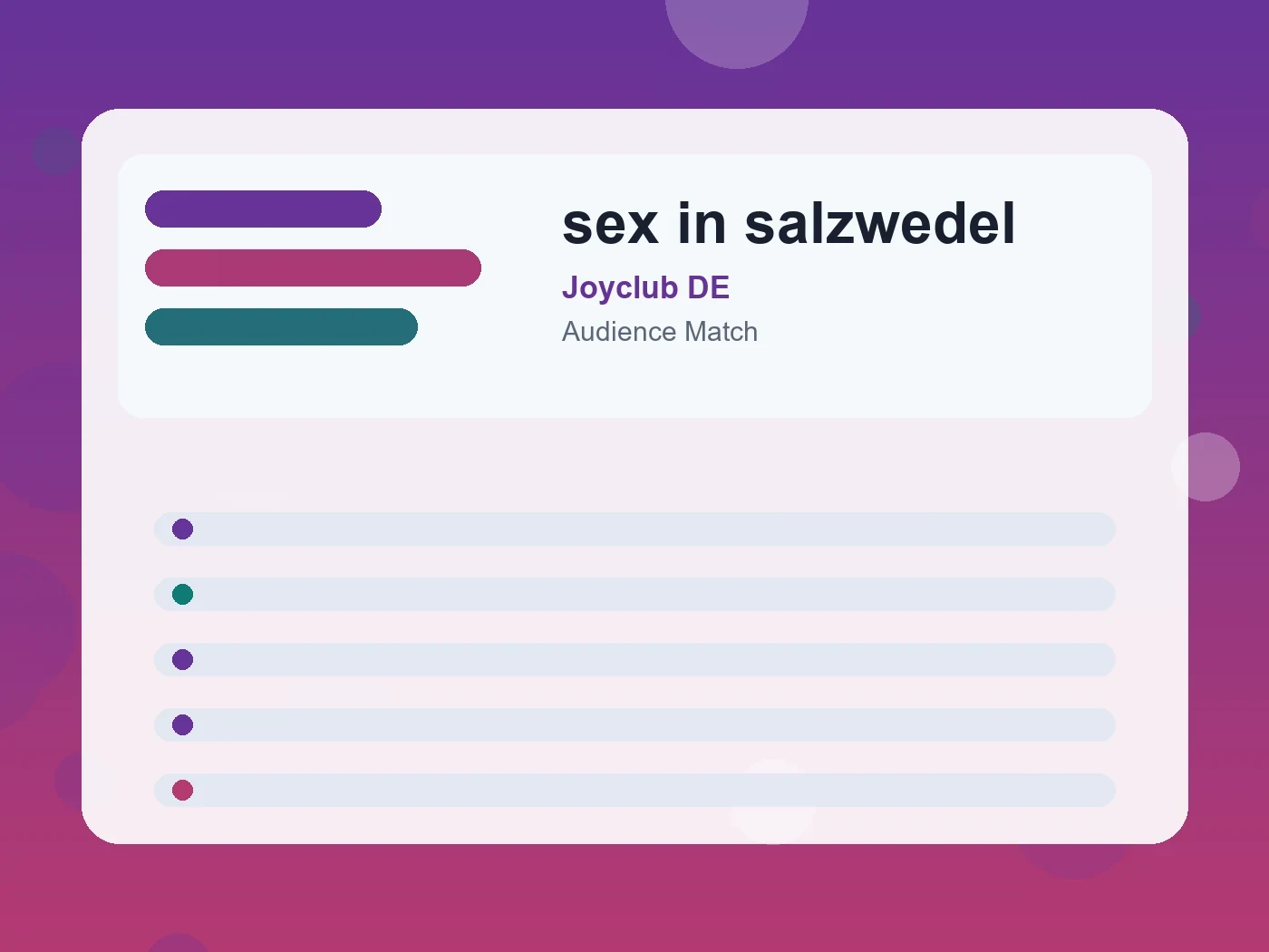 Joyclub DE sex in salzwedel guide visual