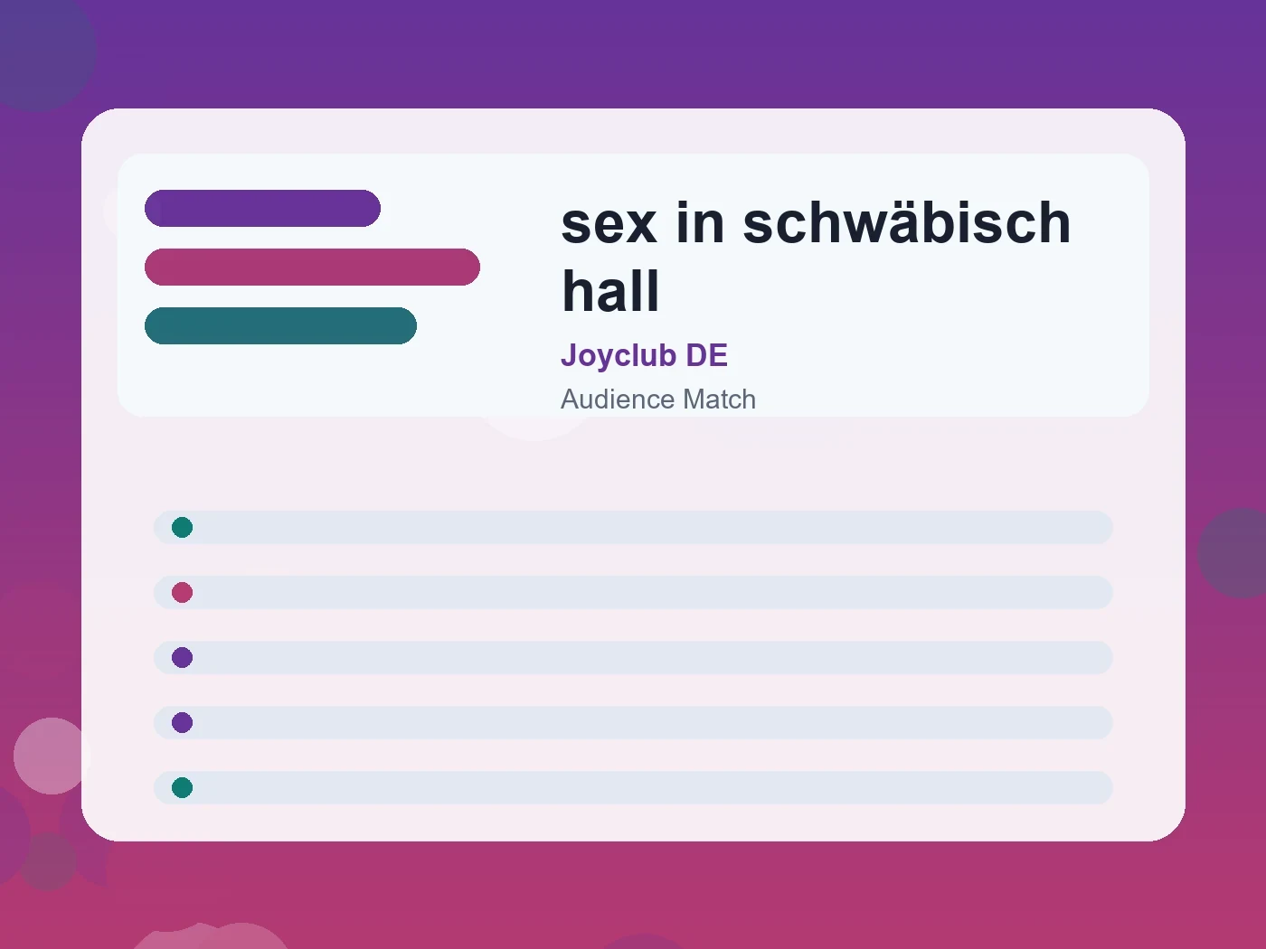 Joyclub DE sex in schwäbisch hall guide visual