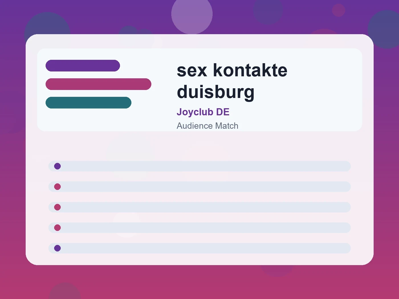 Joyclub DE sex kontakte duisburg guide visual