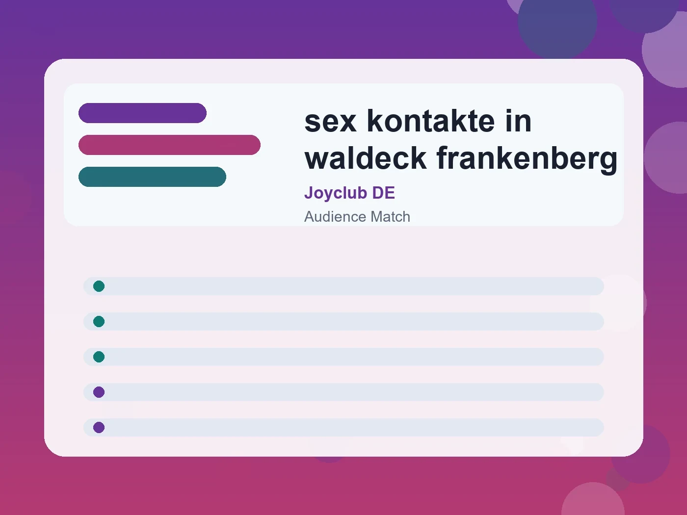 Joyclub DE sex kontakte in waldeck frankenberg guide visual
