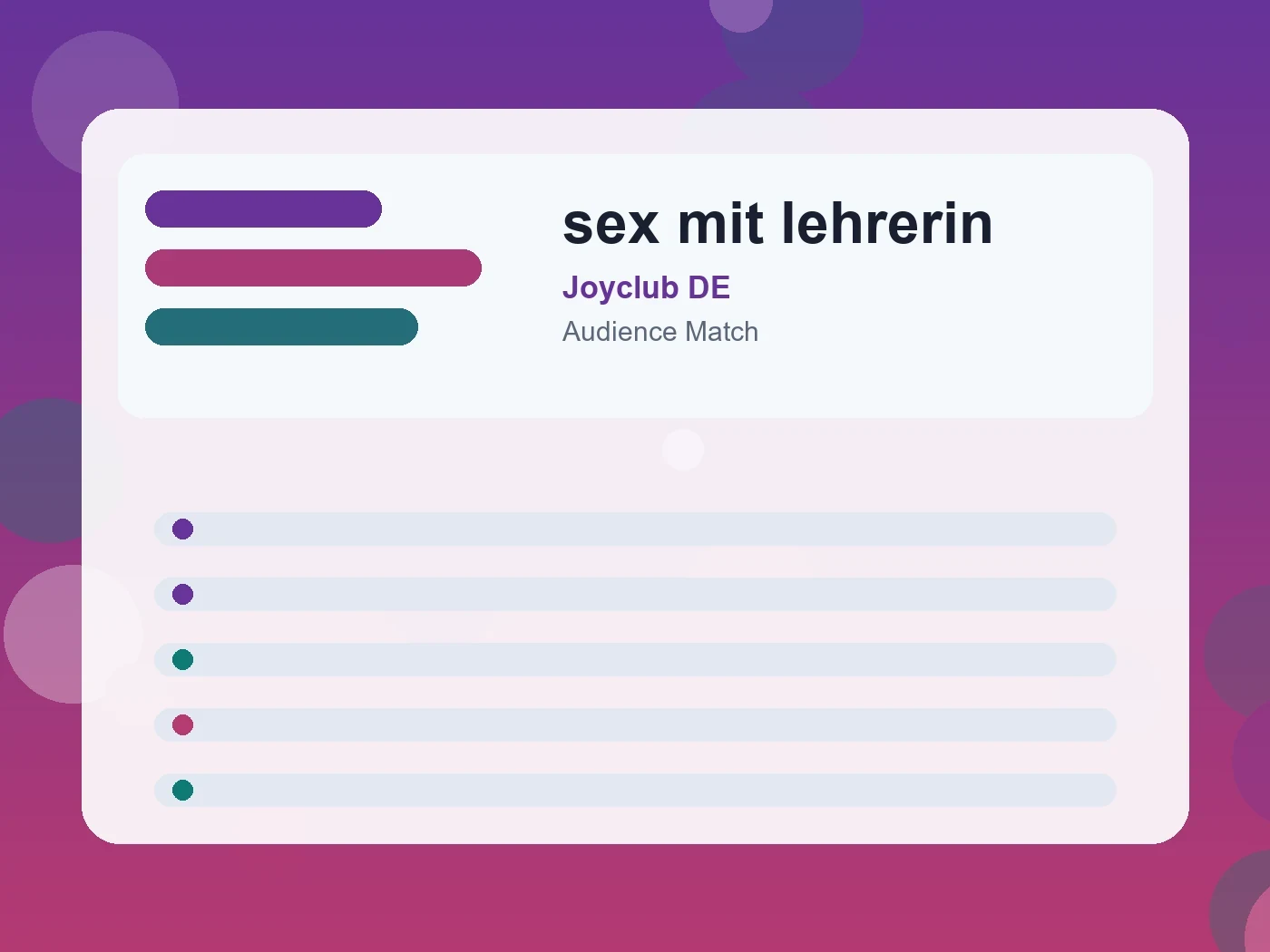 Joyclub DE sex mit lehrerin guide visual