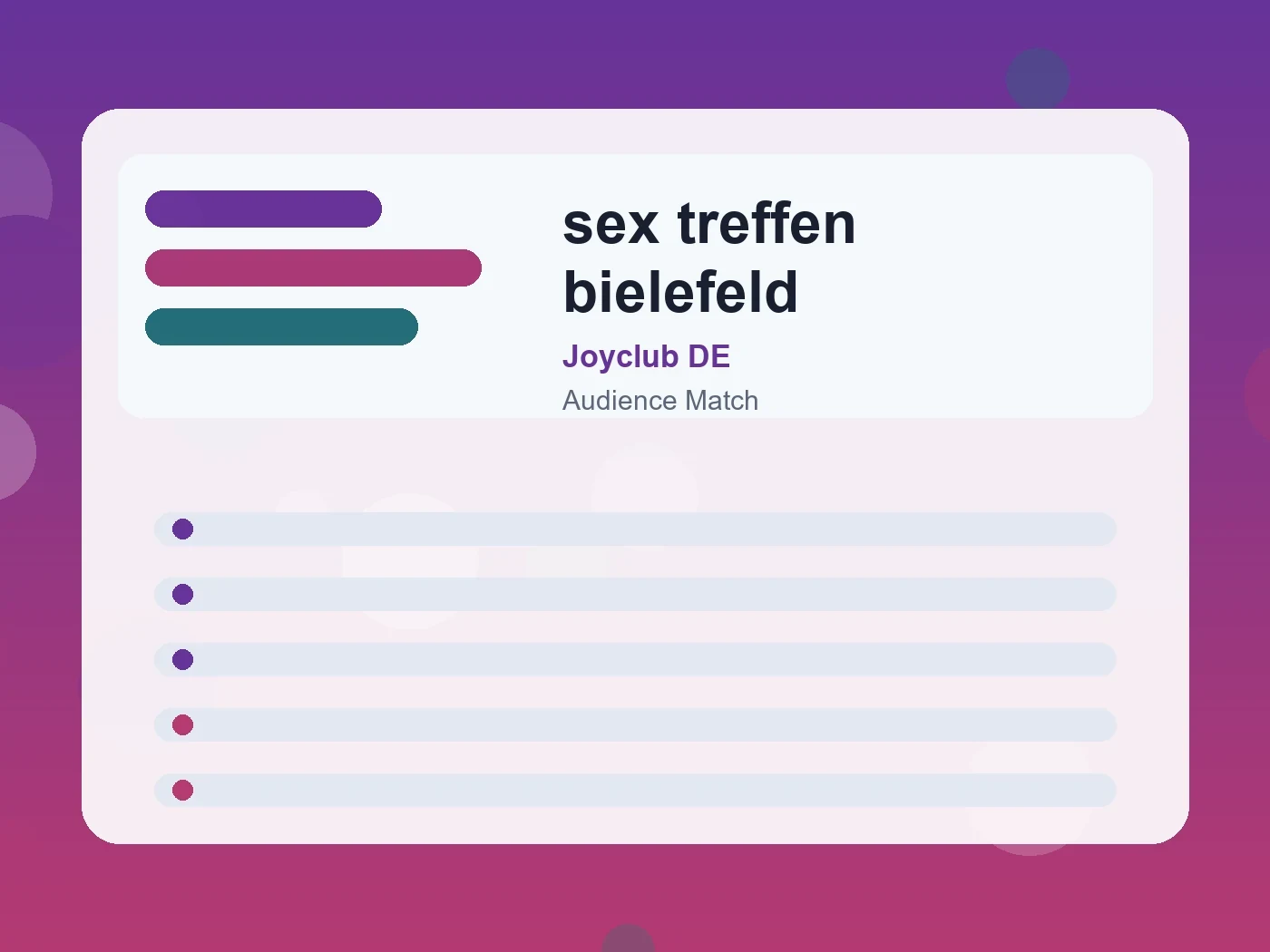 Joyclub DE sex treffen bielefeld guide visual