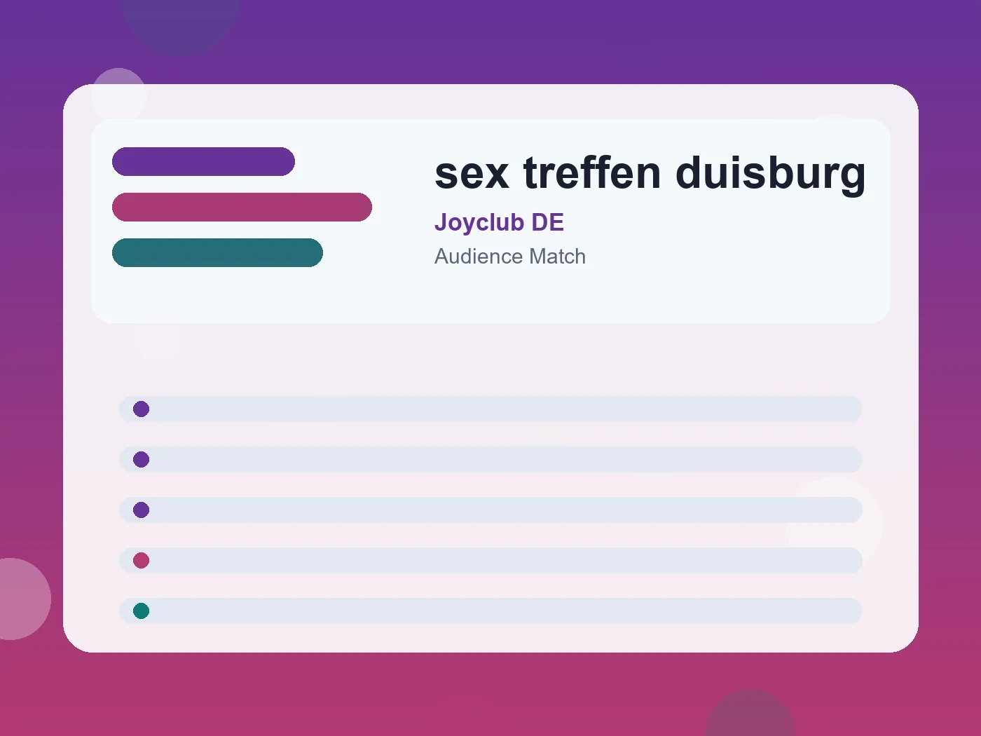 Joyclub DE sex treffen duisburg guide visual
