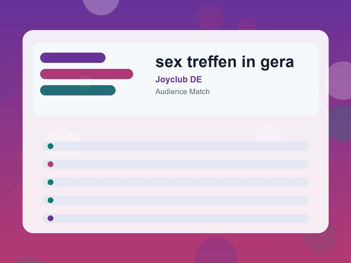 Joyclub DE sex treffen in gera guide visual